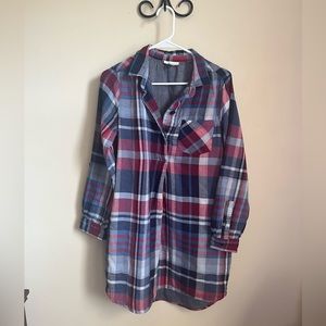 Plaid Red & Blue T-shirt dress